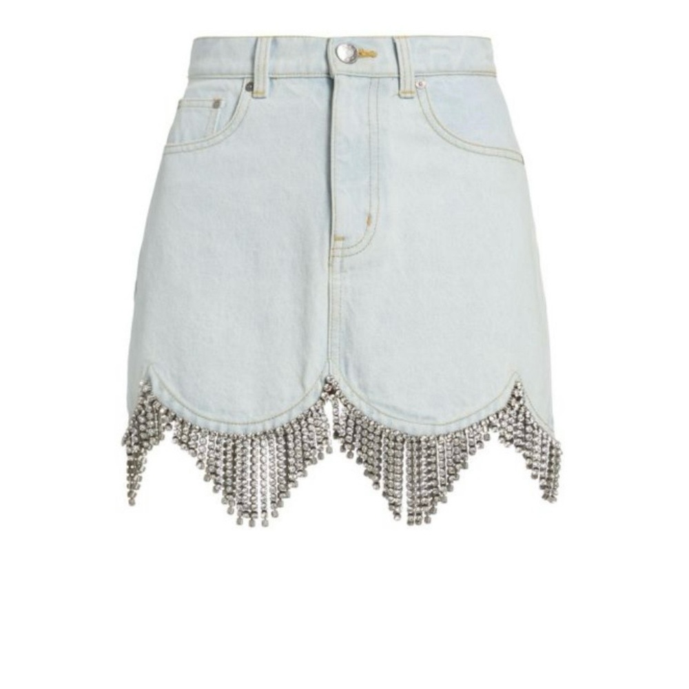 *NWT* AREA Crystal Denim Skirt